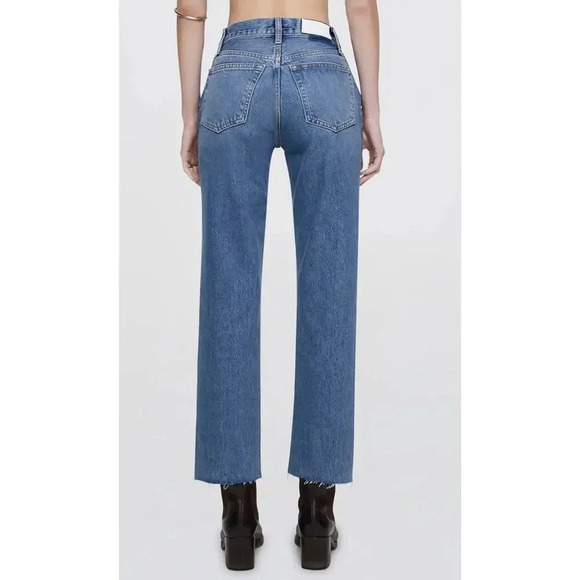 Re-Done NWT’s 70’s High Rise Stove Pipe distressed bottom jeans. Size 26 - Picture 4 of 7